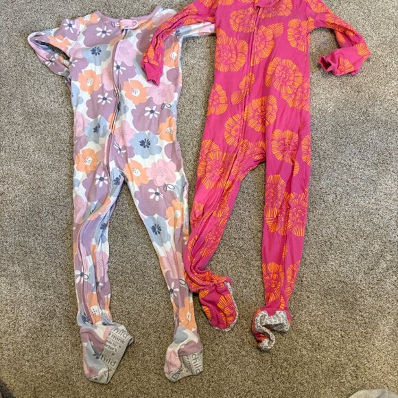 Carter's Girls 4T Pink Footed Sleeper x2 Pink - Picture 2 of 7